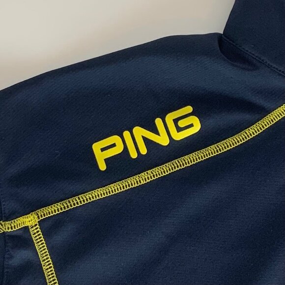 Michigan Wolverines NCAA Navy Blue PING Golf Athletic Pullover Mens Large READ - Picture 3 of 6